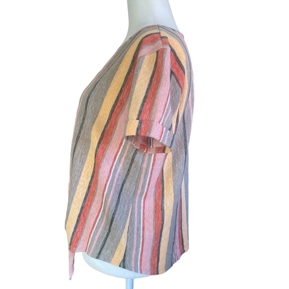 Kim & Cami NWOT Striped Top with Tie Front Small - Picture 6 of 14